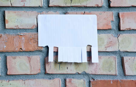 Blank white paper with tear off tabs