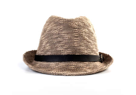 Hat with stripes isolated on whiteの写真素材