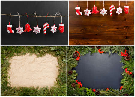 Set of Christmas and New Year decorations