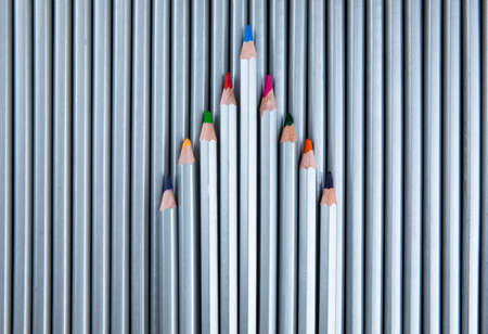 Back to school concept. Pencils background, frame