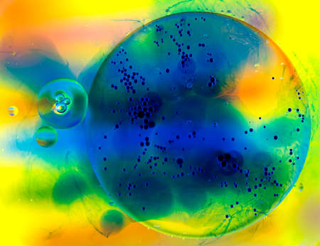 Oxygen bubbles in a liquid