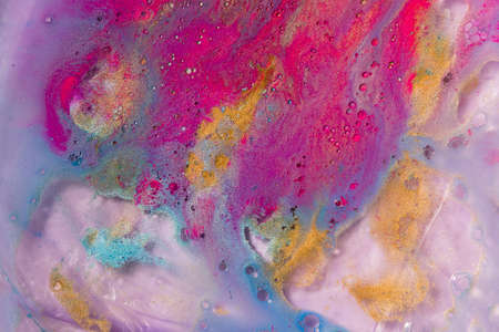 Beautiful acrylic color abstract background. Colored marble mixed ink abstractionの写真素材