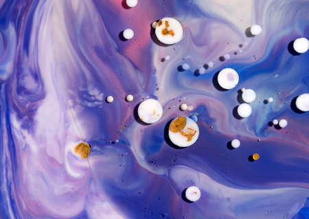 Beautiful acrylic color abstract background. Colored marble mixed ink abstractionの写真素材