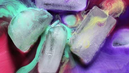 Beautiful acrylic color abstract background. Colored marble mixed ink abstraction.