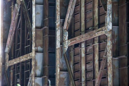 destroyed chemical plant and garbage in it.の写真素材