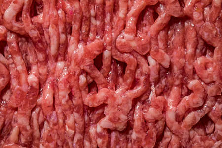 Texture of raw minced meat. Pattern of minced meatの写真素材