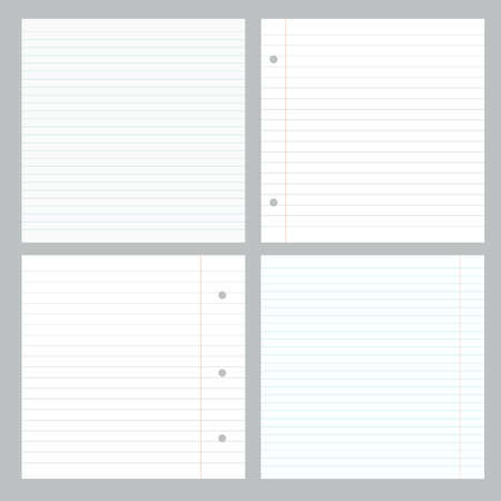 Digital creation of a notepad with lines and holes.のイラスト素材
