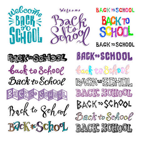 Big set of Welcome back to school labelsのイラスト素材