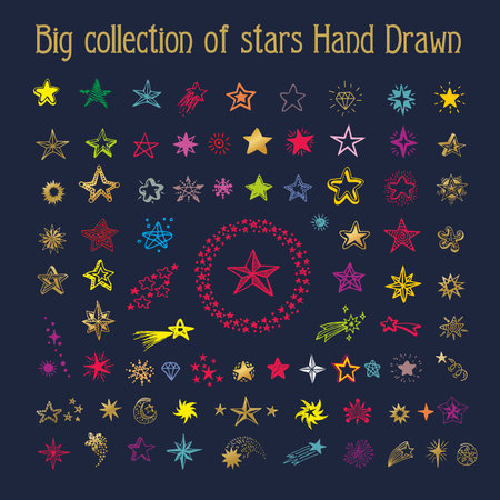 Collection of stars of various shapes.のイラスト素材