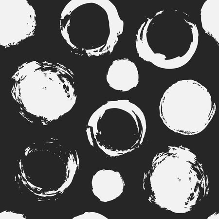 Vector set of grunge circle brush strokesのイラスト素材