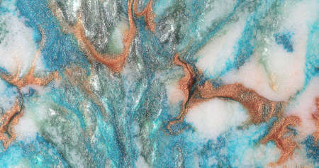 Beautiful acrylic color abstract background. Colored marble mixed ink abstraction.の写真素材