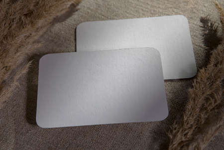 Blank white business cards. Mock-up for branding identity. Template for your design.