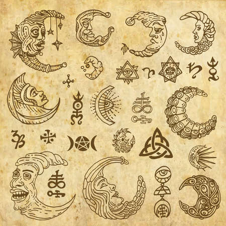 Magic banner for astrology, divination, magic.のイラスト素材