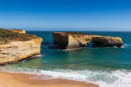 London Arch at Port Campbell National Park on the great ocean road in Victoria Australiaの写真素材