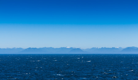 The view with blue sky from the cruise in Alaska