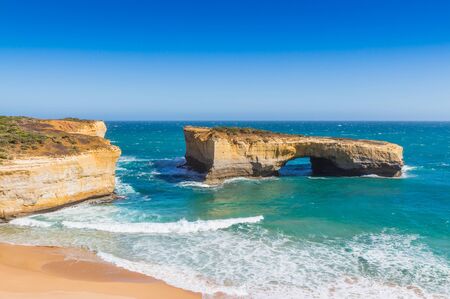 London Arch at Port Campbell National Park on the great ocean road in Victoria, Australiaの写真素材