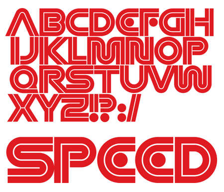 Dynamic vector typeface. Geometric font designのイラスト素材