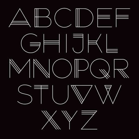 Vector geometric Scandinavian font. Hipster type designのイラスト素材