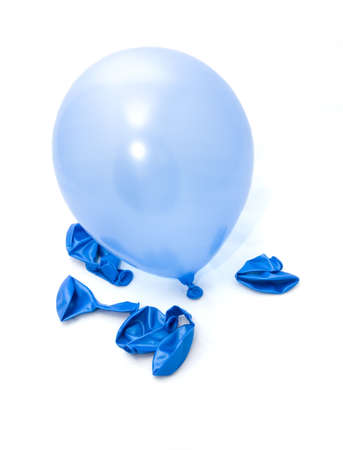Blue balloon on a white background.の写真素材