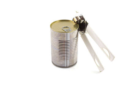 Single can with opener on a white background.