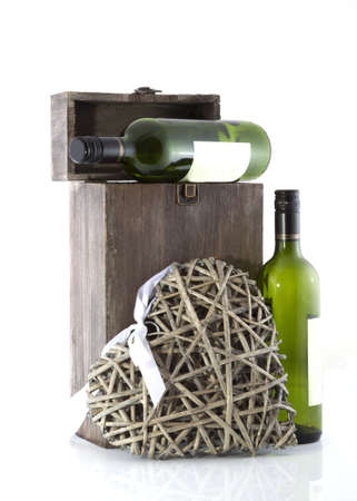 Show case of wine bottles on a white background.の写真素材