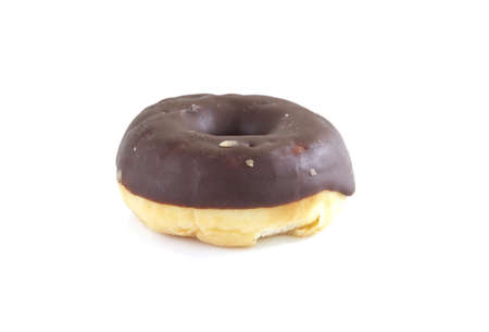 Single donut on a white background.の写真素材