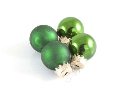 Green balls for the christmas treeの写真素材