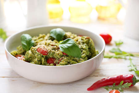 an appetizing dinner dish served on a plate. Healthy diet. Vegetarian dish.