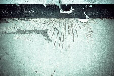 Architectural grunge background of a weathered peeling painted masonry wall with scratches and gouges.の写真素材