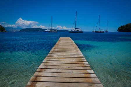 Jetty in Corfuの写真素材