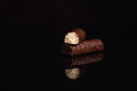 Chocolate candy on a dark backgroundの写真素材