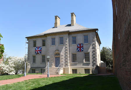 Alexandria, VA - April 20, 2021: Carlyle House in Old Town Alexandriaのeditorial素材