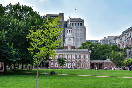 Philadelphia, Pennsylvania, USA - July 16, 2021: Independence Hall Viewed from the Northのeditorial素材