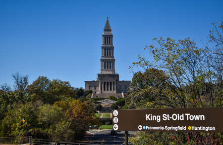 Alexandria, Virginia, USA - November 1, 2021: George Washington Masonic Temple as seen from the King...