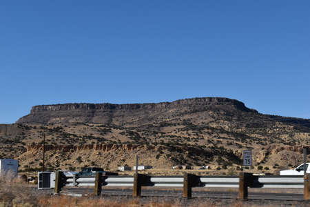 McCartys, New Mexico, USA - November 21, 2021: Accident on I-40 near Grants, New Mexico has westbound traffic on I-40 at a standstillのeditorial素材