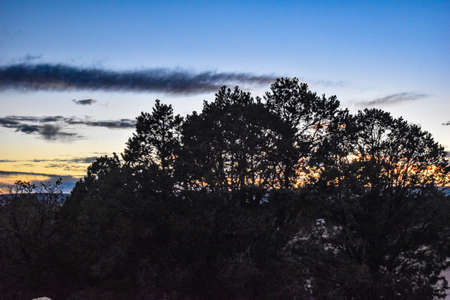 Navajo Indian Reservation, Arizona, USA - November 22, 2021: Scenery from Desert View Drive Along the South Rim of the Grand Canyon at Sunset in Late Fallのeditorial素材