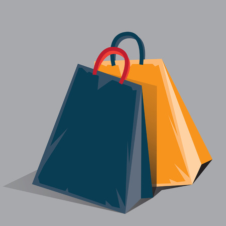 shopping set bagのイラスト素材