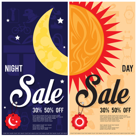 sale night & day adのイラスト素材