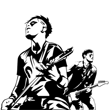 guitar manのイラスト素材