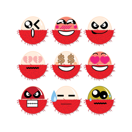 icon face rambutanのイラスト素材