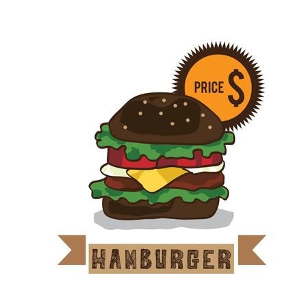 food hamburgerのイラスト素材