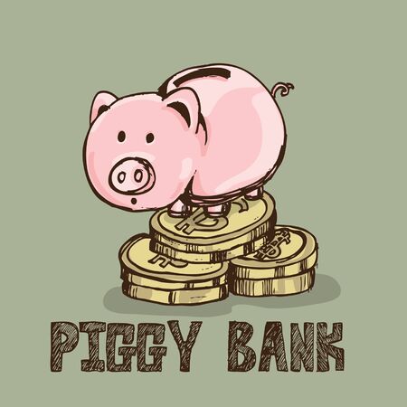 travel Piggy bankのイラスト素材