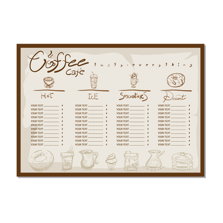 coffee menu  drawing graphic  design illustrate objectsのイラスト素材
