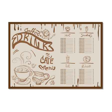 coffee menu  drawing graphic  design illustrate objectsのイラスト素材