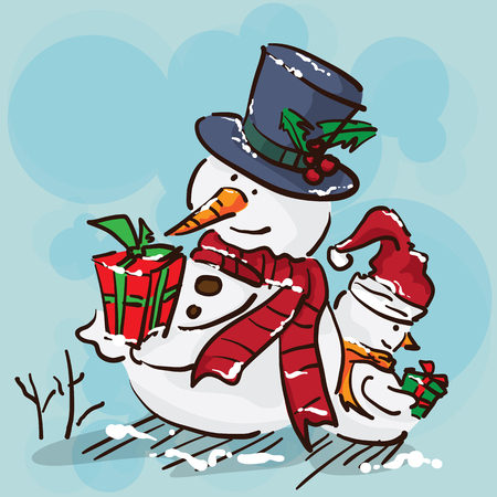 merry christmas new year objectsのイラスト素材