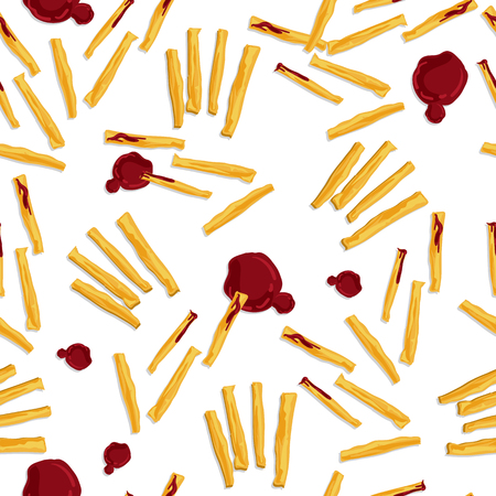 Pattern food French fries.のイラスト素材