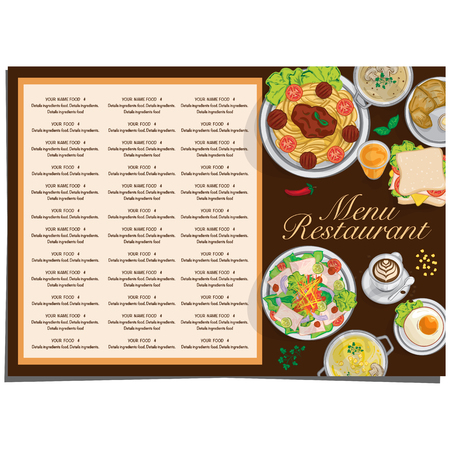menu food restaurant template design hand drawing graphic.のイラスト素材