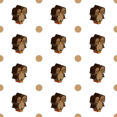 pattern owl graphic cartoon characterのイラスト素材