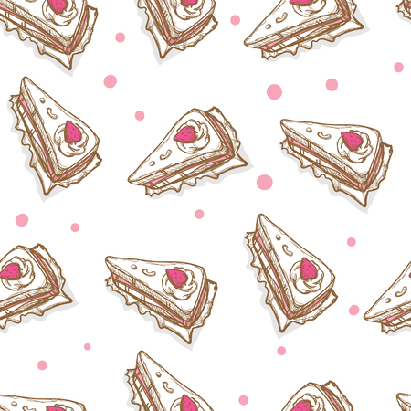 Pattern cake hand drawing graphic backgroundのイラスト素材
