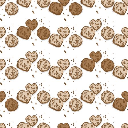 pattern cookies hand drawing graphic backgroundのイラスト素材